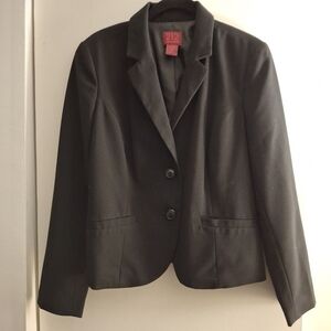 212 Collection Black Blazer with Notched Lapels